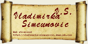 Vladimirka Simeunović vizit kartica